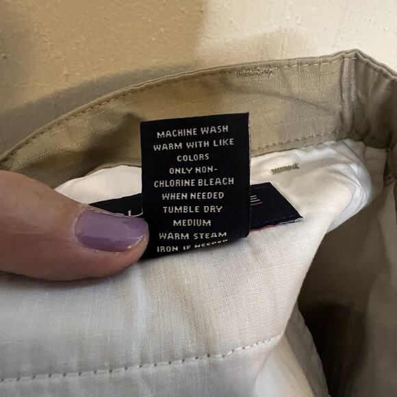 Roundtree & Yorke Classic Fit Shorts Men's 32 Flat Front Chino Beige Ripstop NWT - Picture 7 of 9